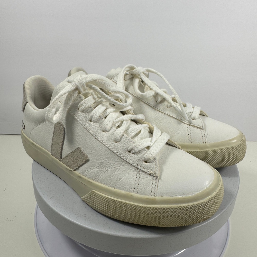 Veja Esplar Leather Sneakers White Minimalist Casual Lace Up Shoes Size 6 - Picture 5 of 15